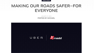 Uber Touts Relationship with MADD in a Desperate Bid for Good Press